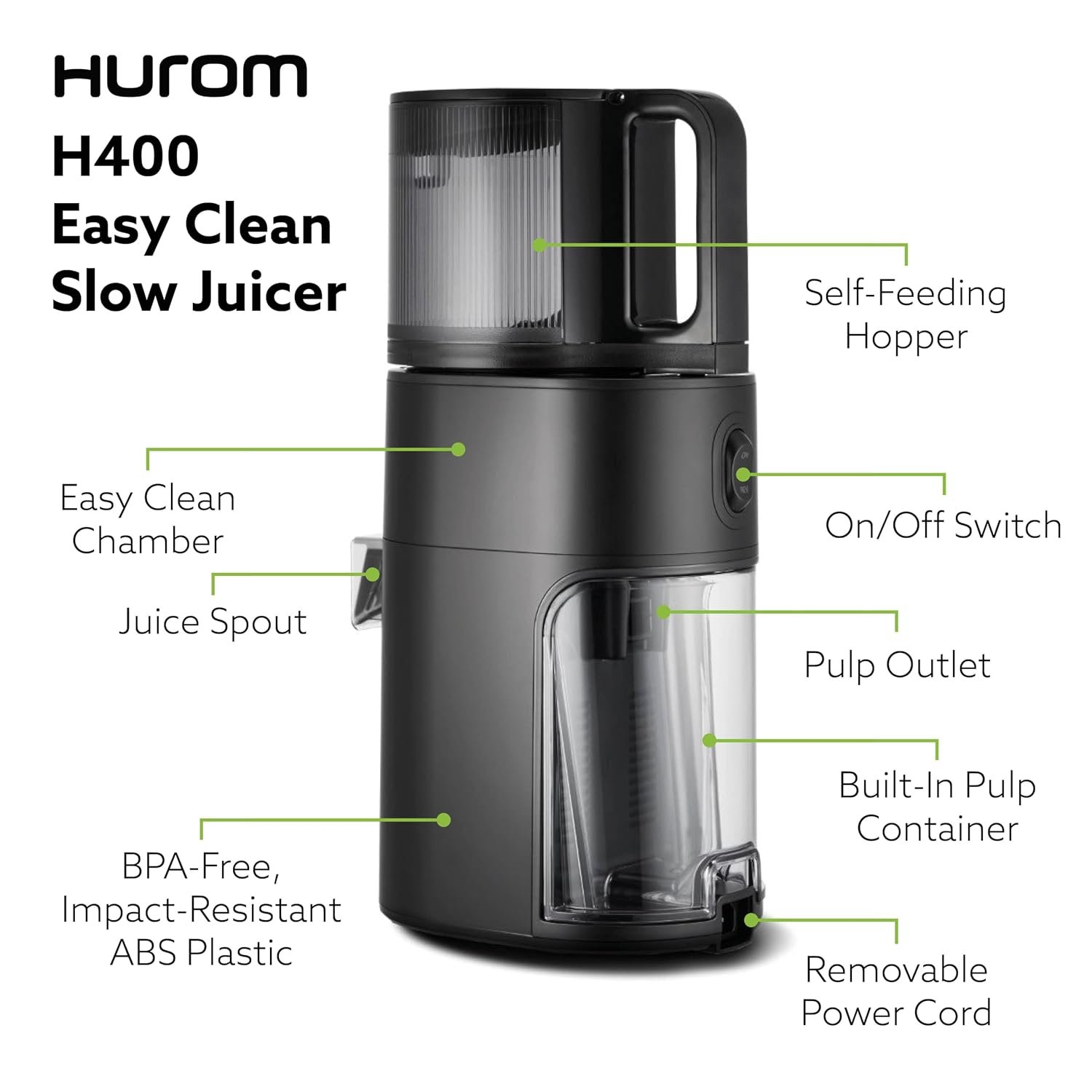 Hurom H400 Slow Juicer + Apron Free - Image 3